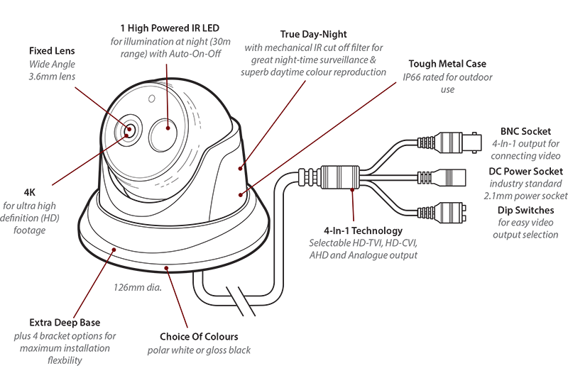 Key features of a the SEE818B 4K eyeball camera